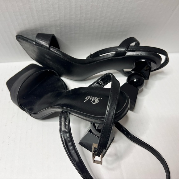 SHEIN Black Heeled Sandals with Strappy Design with Geometrical Heel - Picture 4 of 4